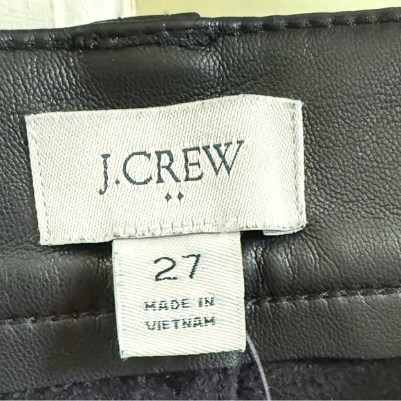 J Crew factory Black Faux Leather sz 27 Pants NWT - Picture 8 of 13